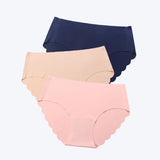 3 pcs/lot ! Seamless Panties Women Solid Sexy Underwear Mid Waist Briefs M to