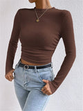 And Winter Repair With Long-Sleeved T-Shirt Rounded Women's