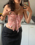 Pink Lace Up Corset