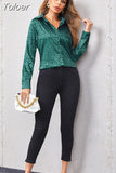 Spring Summer Womens Casual Button Up Shirt Long Sleeve Leopard Office Lady Print Shirts Female Cardigan Elegant