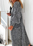 Fashion Grey Long Sleeve With Pocket Knit