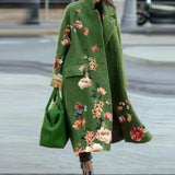 New 2025 Autumn Women's Long-Sleeved Collar Coat Prints The Long