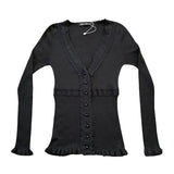 y2k Tops Woman Clothing Lace T-shirts Spring Autumn 90s Vintage Clothes Button Sweet Slim Long Sleeve Tees Streetwear-Outfit