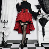 Summer New Sexy Stitching Bag Hip Skirt Temperament Slim High Waist Tie Waist Tail Half Skirt Woman-Outfit