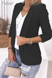 Casual Fashion Lapel Coat Long Sleeve Elegant Temperament Korean Style Office Blazers Tops Spring Autumn Solid