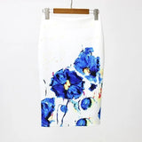 Waist Floral Print Skirts Vintage Elegant Office Lady Bodycon Skirt 2019 Women Summer Pencil Skirt Korean
