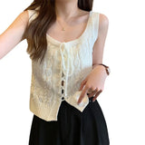 Fashion Fashion Short Strap Design Knitted Sling Vest New Niche Sleeveless