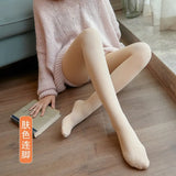 Warm Leggings Winter Push Up Sexy High Waist Slim Leggings Female Pants Mesh Flesh-Colored Elasticity Plus Velvet