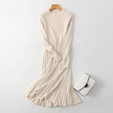 Chic Long Dress Women Knit Maxi Sweater Dresses New Autumn Winter Knitted A-Line Dress Ribbed Thick Pullover Party Dresses