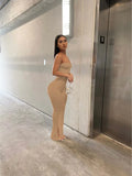 Summer Streetwear Backless Rompers Womens Jumpsuit 2023 White Black One Piece Outfits Green Sexy Bodycon Ladies Jumpsuit 425-1-Outfit