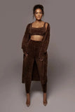 Sexy Vest And Long Slevee Coat And Pant 3 Piece