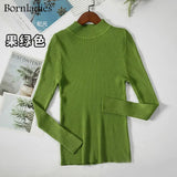 Autumn Winter Basic Turtleneck Knitting Bottoming Warm Sweaters 2022 Women's Pullovers Solid Minimalist Cheap