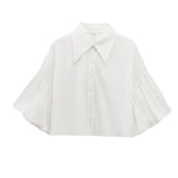 Short Top 2025 Spring Five-Sleeve Retro Temperament Bubble Sleeve Loose