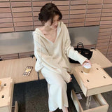 Dress 2025 New Two-Piece Suit French Small Fragrant Hooded Knitted Dress Women Autumn And