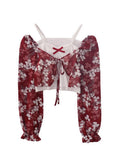 Spring Loose Casual Elegant Shirt Korean Fashion Blouse Strapless E-girl Crop Tops Women Vintage Romantic Ins Street