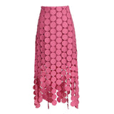 Loose Irregular Hem Skirt For Women High Waist Solid Minimalist Cut Out Midi Skirts Female Fashion Summer
