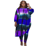 Two Piece Sets Plus Size 5XL Women Clothing Wholesale Loose Top Long Style Leggings Fall Clothes Tie Dye Print