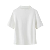 New Flat Needle Short-Sleeved Lapel Knitted Jacket 6427030-Outfit