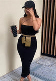 Party Sexy Black Strap Midi
