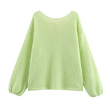 Homemade New Women's Classic Oceanic Back Buttered Knitted