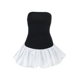 Spring 2025 New Style Temperament Sexy Body-Bossed Bubble Sleeve A Swing Dress