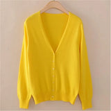 cardigan women spring plus size Solid color long sleeve short sweater coat female single-breasted casual tops jackets