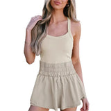 Women Tennis Dress Summer Casual Solid Color Sleeveless Open Back Athletic Mini Dresses with Pockets Sports Workout Golf Dress 703-1-Outfit