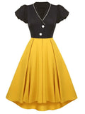 Formal V-Neck Short Sleeve Vintage Prom
