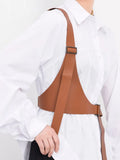 Pu Leather Black Irregular Split Joint Strap Belt Personality Women New Fashion Tide All-match Spring Autumn 2023