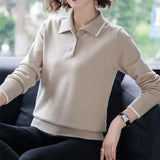Fashion Doll Collar Knitted Sweater Middle aged Women Autumn Winter Pullover Casual Top Plus Size Bottoming Sweaters