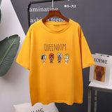 Gothic Character Printed T Shirt Women Harajuku Soft Summer Cotton Tshirt Korean Loose Tees Ins Casual Female