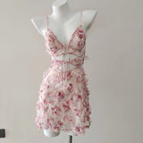 Women's Summer 2025 New Pure-Windy-Style Small Broth Skirt Embossed Lace Yarn Sling Pajamas
