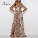 2022 Summer Women Long Party Dress Spaghetti Strap Transparent Mesh Maxi Sexy Backless Gold Sequin