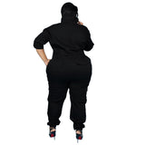 Plus Size Jumpsuit Overalls for Women Cargo Pants Lace Up Elastic Waist Pockets Romper Fall Clothes Wholesale