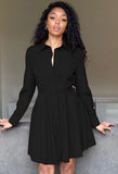 Ruffles Botton-Open Long Sleeve Shirt