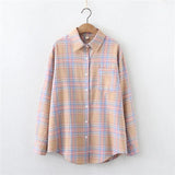 Style Plaid Shirts Women 2021 New Loose Design Blouse Lady Long Sleeve Blouses Cotton Casual Shirt Women Tops