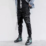 Men's Autumn And Winter Loose Tide Brand Ruffian Handsome Ins Hip-Hop Hip-Hop Wide-Legged Pants With Many Pockets-Outfit