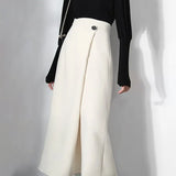 Casual Solid Irregular Skirt Female High Waist Loose Asymmetrical For Women Skirts Fashion Autumn Style 2022