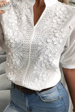 Summer Embroidery Women Blouse Fashion V-neck Lantern Sleeve White Shirt Woman Vintage Tops Cotton Female Blouses