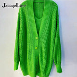 V Neck Long Sleeve Knitted Sweater Women Cardigan 2021 Winter Sexy Tank Top And Button Oversize Sweaters 2 Piece