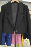 Women's Blazers Office Long Sleeve Solid Color Casual Temperament Straight Clothes Elegant Classic Chic Blazer