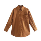 Ins14 Color Pocket Decoration Women's Basic Long-Sleeved Shirt In Spring And Summer Of 2024-Outfit
