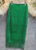 Formal High Waist Fringe Pencil