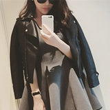 Toloer Spring And Autumn New Haining Leather Female Short Korean Version Slim Locomotive Pu Lady Large Size Small Leather Jacket Jacket-Outfit