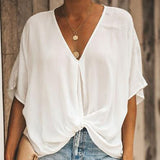 Sleeve V Neck Linen Cotton Women Blouse Kink Oversize Solid Chiffon Irregular Loose Ladies Blouses 2021 Summer