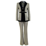 2025 Hot Star Temperament Lyze Small Lattice Platter Trouser Suit Two