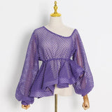 Hollow Out Tees Tops For Women Loose O Neck Long Sleeve Lace Up Asymmetrical Hem T Shirts Female 2022 Spring