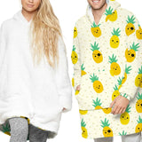 Winter Warm TV Pocket Hooded Blankets Adults Bathrobe Sofa Cozy Blanket Hooded Sweatshirt Plush Coral Fleece