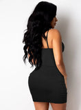 Sexy Straps V Neck Sleeveless Bodycon