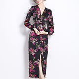 Temperament Elegant Dress Spring And Autumn New Light Style Lantern Sleeve Femininity Print Dress
